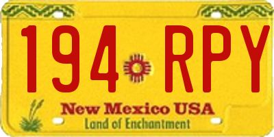 NM license plate 194RPY