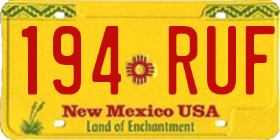 NM license plate 194RUF