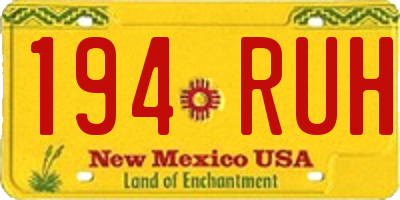 NM license plate 194RUH