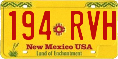 NM license plate 194RVH
