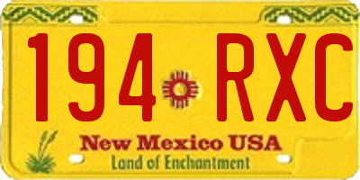 NM license plate 194RXC