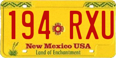 NM license plate 194RXU