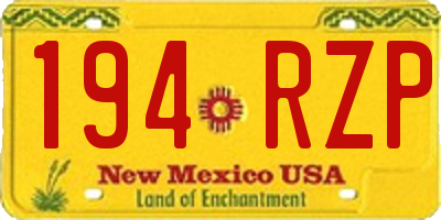 NM license plate 194RZP