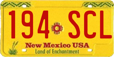 NM license plate 194SCL