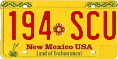 NM license plate 194SCU