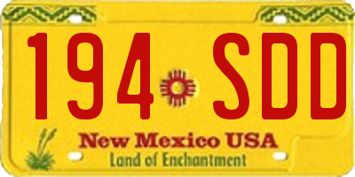 NM license plate 194SDD