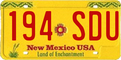 NM license plate 194SDU
