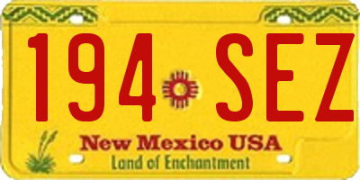 NM license plate 194SEZ