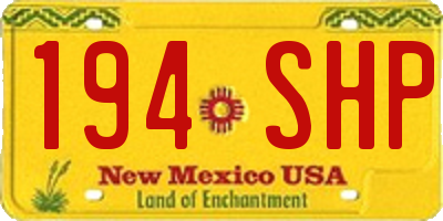 NM license plate 194SHP