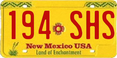NM license plate 194SHS