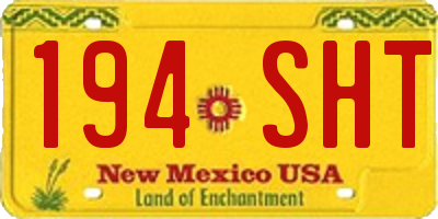 NM license plate 194SHT