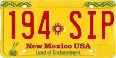 NM license plate 194SIP