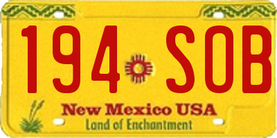 NM license plate 194SOB