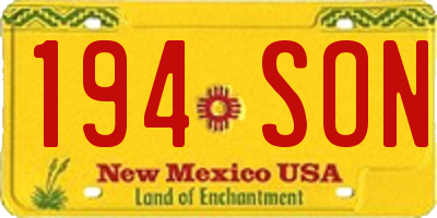 NM license plate 194SON