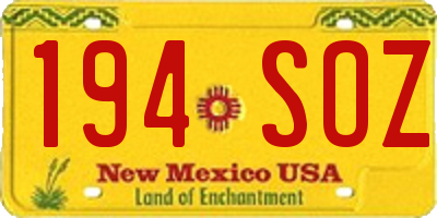 NM license plate 194SOZ