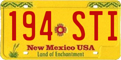 NM license plate 194STI