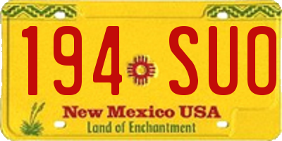 NM license plate 194SUO