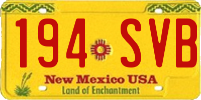 NM license plate 194SVB