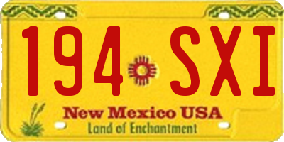 NM license plate 194SXI