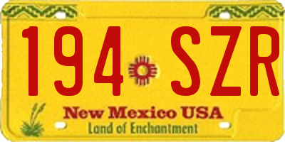 NM license plate 194SZR