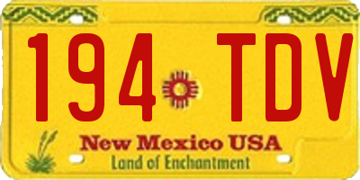 NM license plate 194TDV