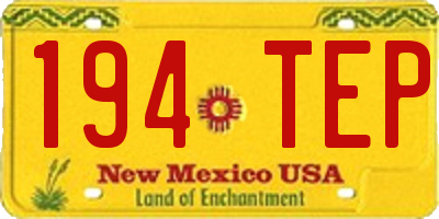 NM license plate 194TEP
