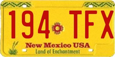 NM license plate 194TFX