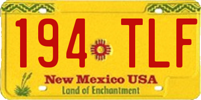 NM license plate 194TLF