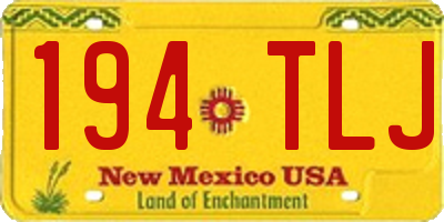 NM license plate 194TLJ