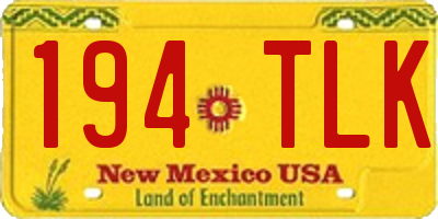 NM license plate 194TLK