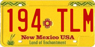 NM license plate 194TLM
