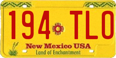 NM license plate 194TLO
