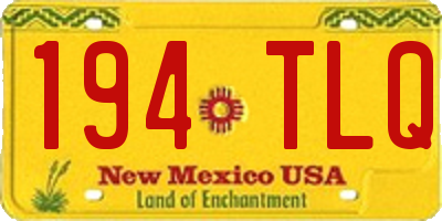 NM license plate 194TLQ