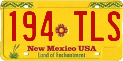 NM license plate 194TLS
