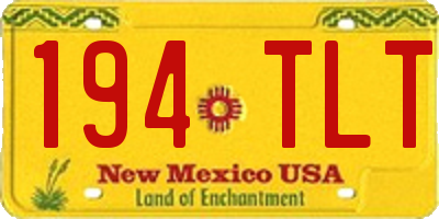 NM license plate 194TLT