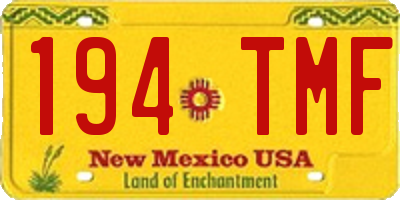 NM license plate 194TMF