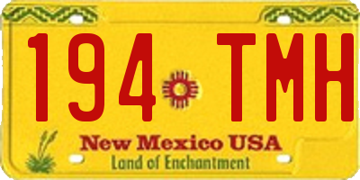 NM license plate 194TMH