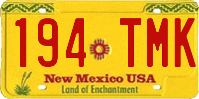 NM license plate 194TMK