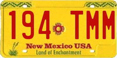 NM license plate 194TMM