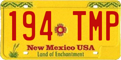NM license plate 194TMP