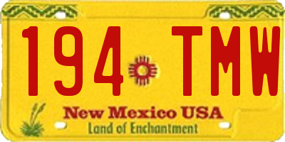 NM license plate 194TMW