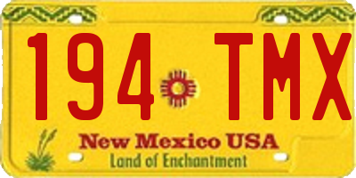 NM license plate 194TMX
