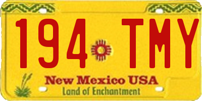 NM license plate 194TMY