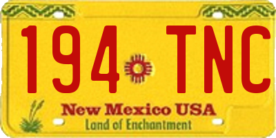 NM license plate 194TNC