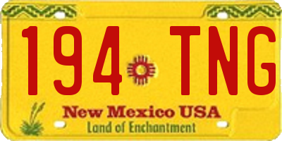 NM license plate 194TNG