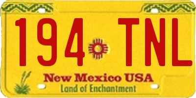 NM license plate 194TNL