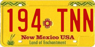 NM license plate 194TNN