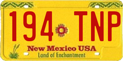 NM license plate 194TNP