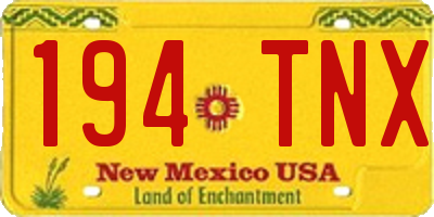 NM license plate 194TNX