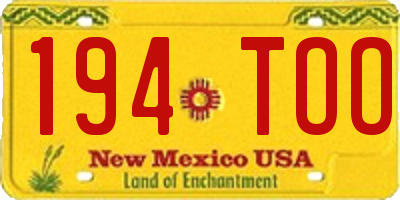 NM license plate 194TOO